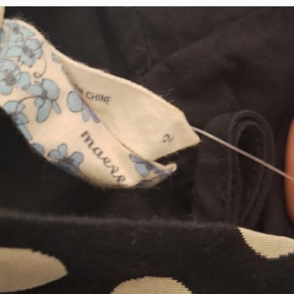 Anthropologie Maeve Polka Peppered strapless dress SZ 2 - Picture 6 of 6